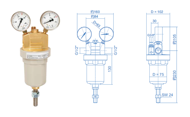 Messer梅塞爾U13氫氣大流量減壓閥